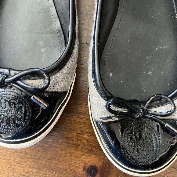 Tory Burch Skyler Gray Quilted Wool Ballet Sneaker Flat Size 7 - Picture 2 of 4